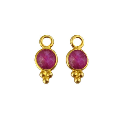 Tiny Ruby Pendant in Gold Vermeil 4mm Minimalist Gemstone