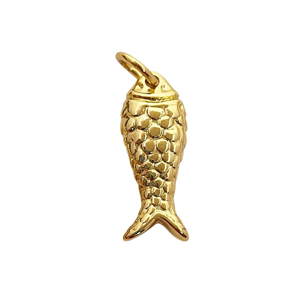 Trendy Gold Fish Pendant Charm Necklace, Anti Tarnish Gold Plated Fish Design, Ocean Inspired Jewelry Gift for Women