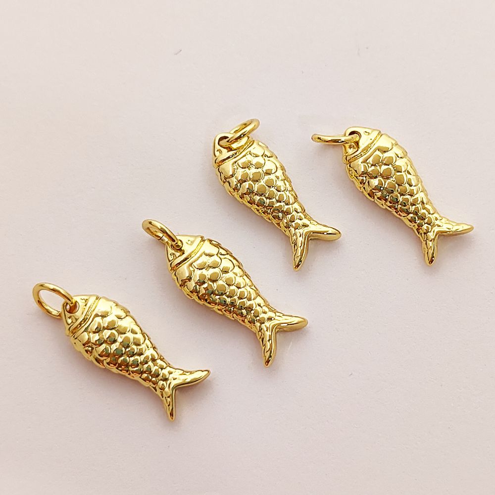 Trendy Gold Fish Pendant Charm Necklace, Anti Tarnish Gold Plated Fish Design, Ocean Inspired Jewelry Gift for Women