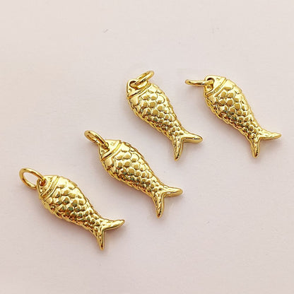 Trendy Gold Fish Pendant Charm Necklace, Anti Tarnish Gold Plated Fish Design, Ocean Inspired Jewelry Gift for Women