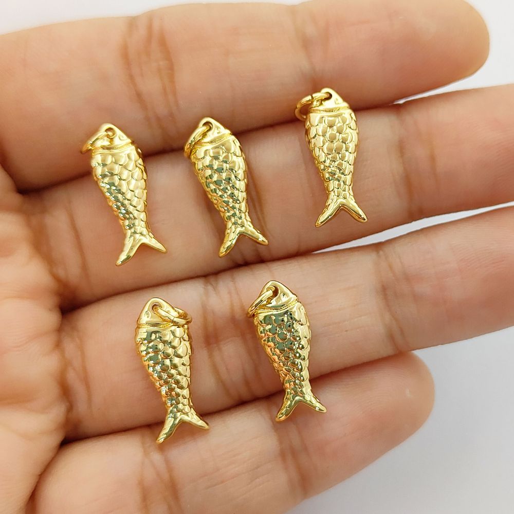 Trendy Gold Fish Pendant Charm Necklace, Anti Tarnish Gold Plated Fish Design, Ocean Inspired Jewelry Gift for Women