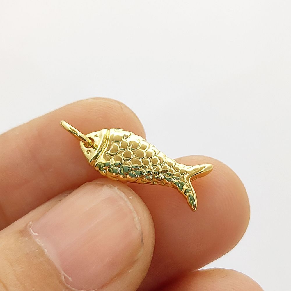 Trendy Gold Fish Pendant Charm Necklace, Anti Tarnish Gold Plated Fish Design, Ocean Inspired Jewelry Gift for Women