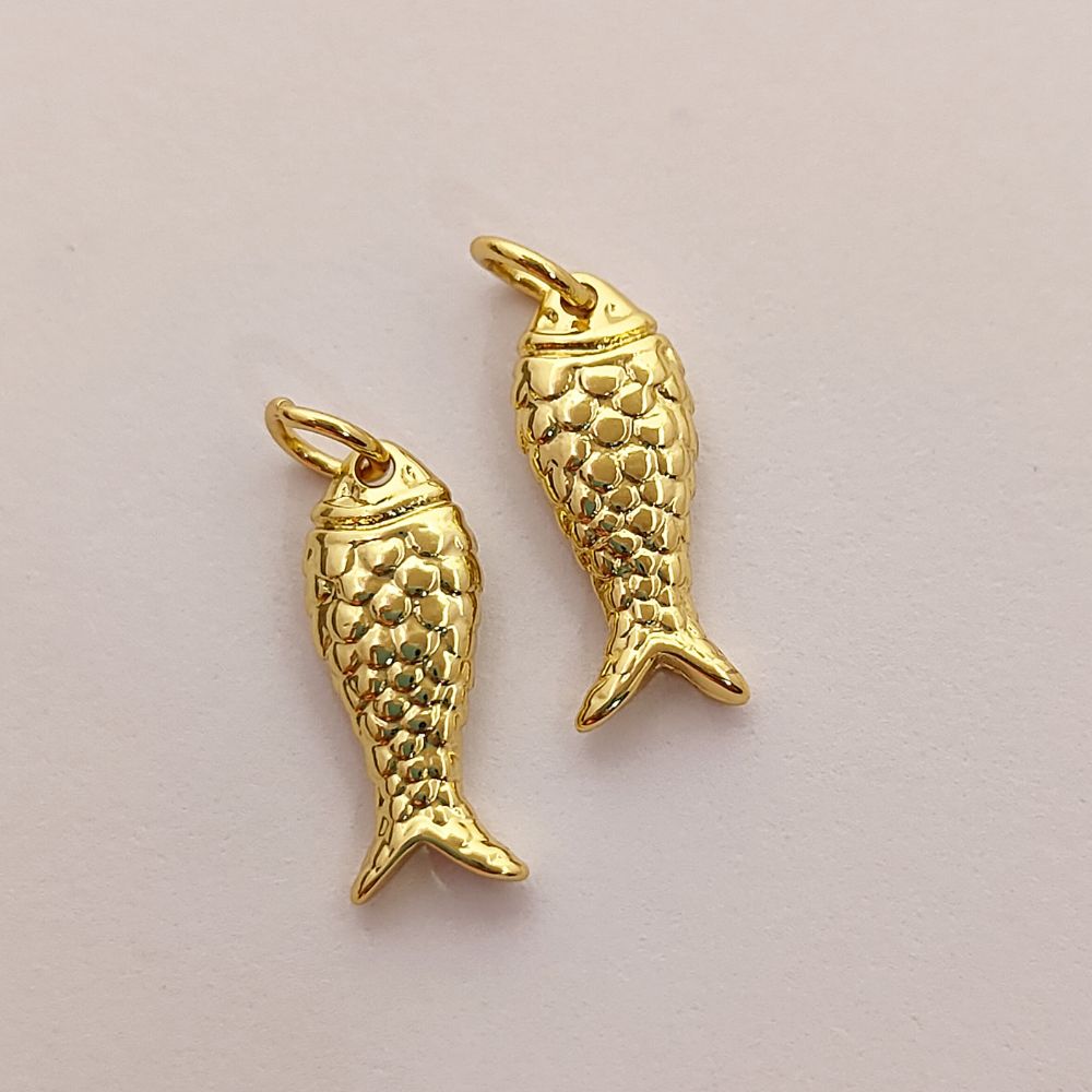 Trendy Gold Fish Pendant Charm Necklace, Anti Tarnish Gold Plated Fish Design, Ocean Inspired Jewelry Gift for Women