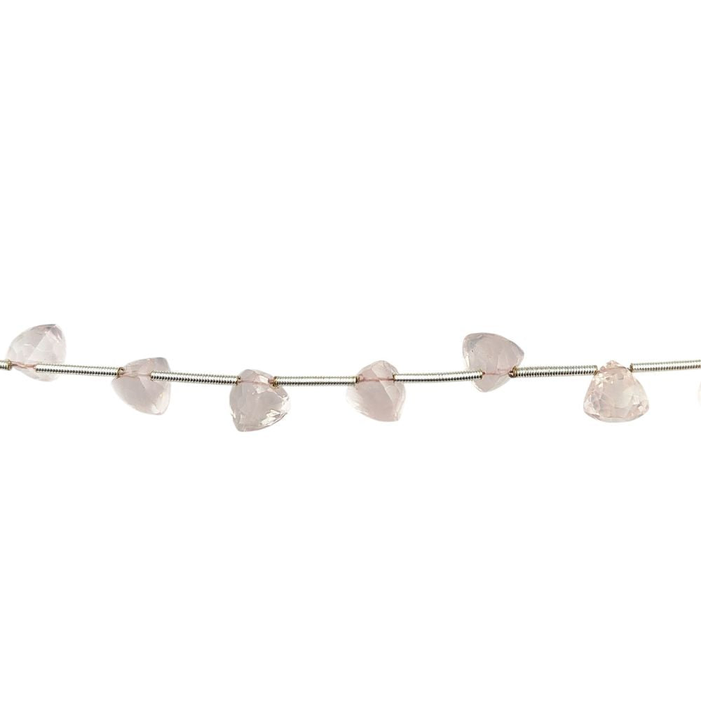 Natural Rose Quartz Faceted Beads – Trillion Cut Romantic Stones