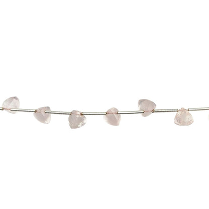 Natural Rose Quartz Faceted Beads – Trillion Cut Romantic Stones