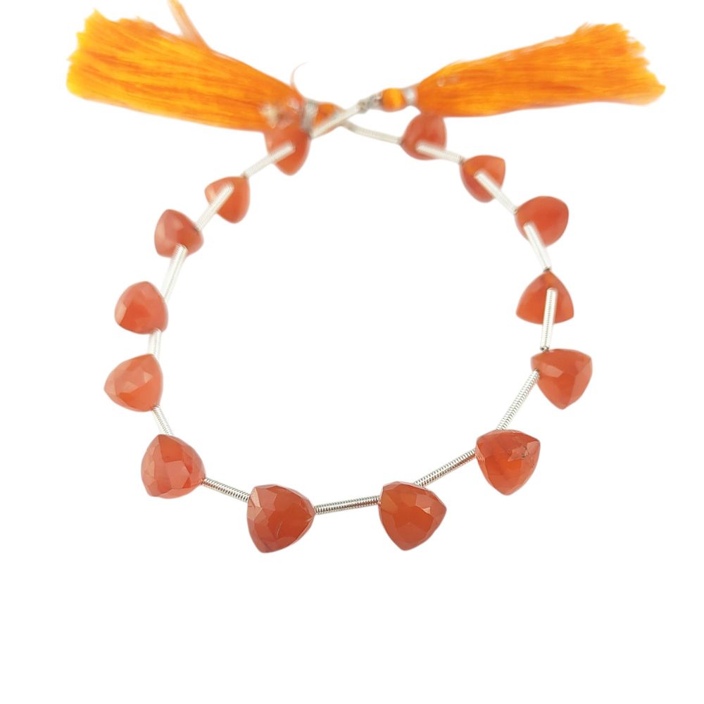 Trillion Shape Faceted Carnelian Beads – Natural Orange Gemstones for Jewelry Making