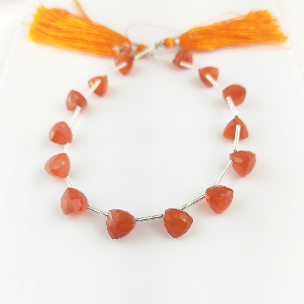 Trillion Cut Carnelian Beads