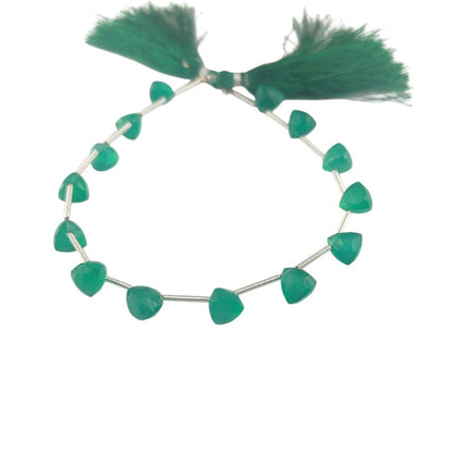 Trillion Shape Green Onyx Faceted Gem Beads – Natural Loose Stones