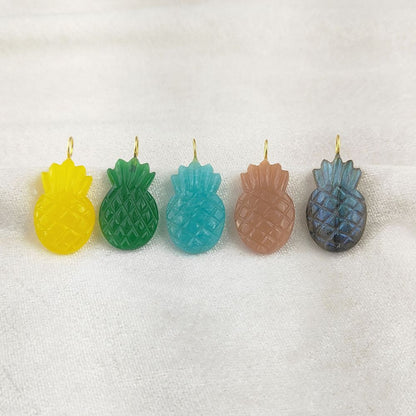 Tropical Amazonite Pineapple Pendant Handmade Gemstone Fruit Charm for Bracelets, Necklaces & Unique Jewelry Designs- Selling Per Piece