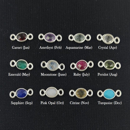 Sapphire Gemstone Connector September Birthstone Charms
