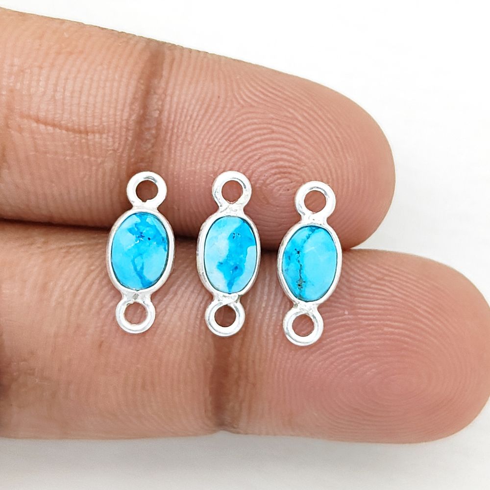 December birthstone turquoise link in silver setting