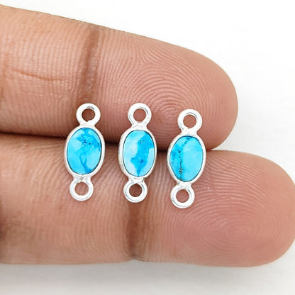 December birthstone turquoise link in silver setting