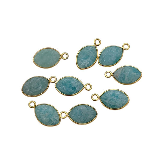Unique Gold Plated Sterling Silver Amazonite Evil Eye Pendant Handmade Spiritual Jewelry- Selling Per Piece