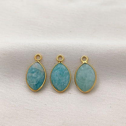 Unique Gold Plated Sterling Silver Amazonite Evil Eye Pendant Handmade Spiritual Jewelry- Selling Per Piece