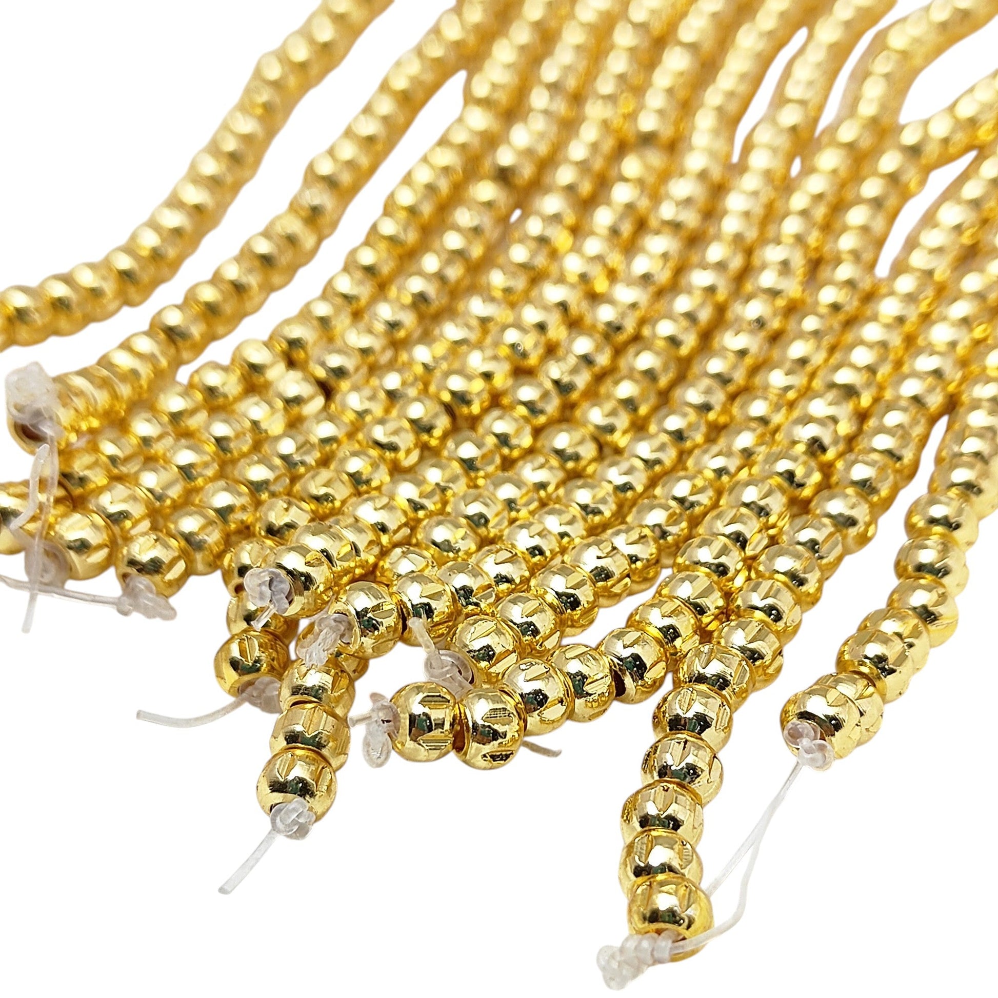 Gold plated watermelon shape spacer beads made of brass for jewelry making