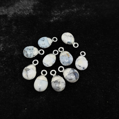White Howlite Crystal Pendant 8–10mm Spike Charm Gemstone with Gold/Silver Electroplated Cap for Necklace Bracelet Supplies