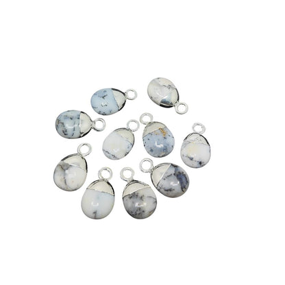 White Howlite Crystal Pendant 8–10mm Spike Charm Gemstone with Gold/Silver Electroplated Cap for Necklace Bracelet Supplies