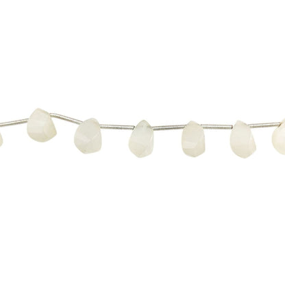 White Moonstone Faceted Twisted Briolette Beads – Elegant Drops for Jewelry Making