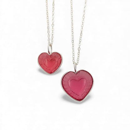 Pink Quartz Heart Necklace – Hand-Carved Gemstone