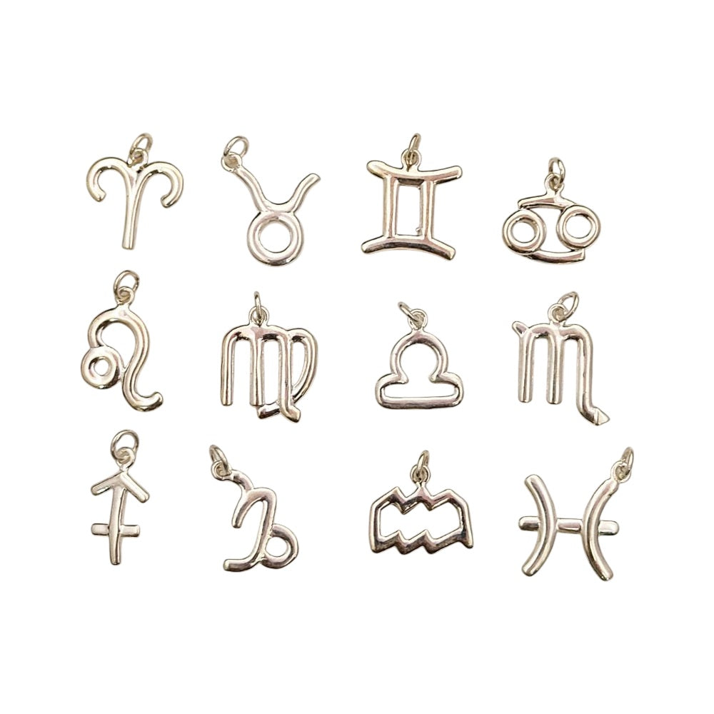 Zodiac Sign Pendant in 925 Sterling Silver Handmade Astrology Charm for Jewelry Making – Selling Per Piece