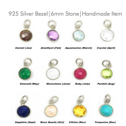Handcrafted Amethyst Pendant 6mm Faceted Round Gemstone Birthstone Charm in Gold Vermeil & Sterling Silver- Selling Per Piece