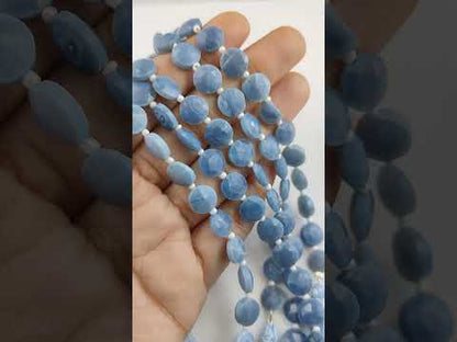 Handmade Blue Opal Coin Shape Gemstones Beads for Crafters