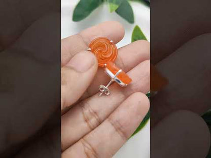 Beautiful Carnelian Rose Stud Earrings in 925 Sterling Silver Handcarved Flower Birthstone Jewelry- Selling as Pair