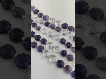 Elegant Shaded Amethyst Coin Shape Gemstone Beads