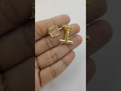 Gold Plated Cushion Cut Pink Rose Quartz Cufflinks for Men Handmade Formal Accessories for Weddings, Corporate Events & Office Parties – Selling Per Pair