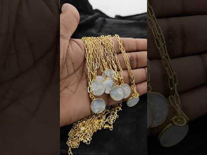 Gold Plated Taurus Horoscope Necklace with Mother of Pearl Pendant Stylish Astrology Jewelry Gift for Her- Selling Per Piece