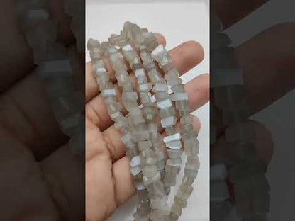 Natural Grey Moonstone Chip Beads Irregular Nugget Gemstone Chips for DIY Jewelry & Healing Crafts