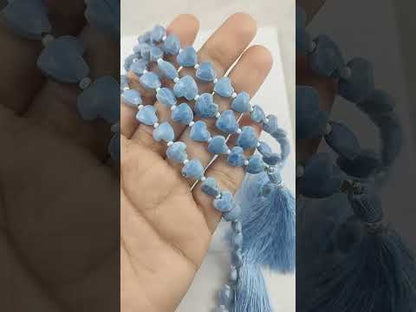 8-9 mm Blue Opals Faceted Heart Shape Gemstone Beads Perfect for Necklaces & Bracelets