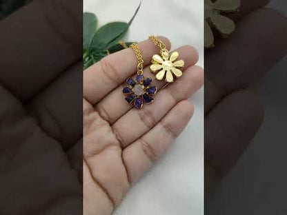 Purple Amethyst Flower Pendant Necklace Handmade Raw Gemstone Jewelry Bohemian Gift for Women- Selling Per Piece