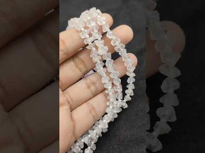 Raw Ice Quartz Beads Freeform Transparent Gemstone Chips for Boho Handmade Jewelry Making