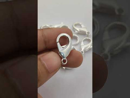 Multi-Size Silver Plated Lobster Clasps Jewelry Making Components for Necklaces, Bracelets, and Handmade Crafting- 5 Piece Set
