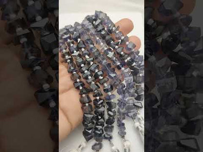 Deep Blue Iolite Gemstone Chip Beads Freeform Nuggets for Handmade Bracelets & Necklaces
