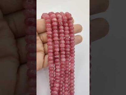 Strawberry Quartz Gemstone Beads 8mm Rondelle Strand DIY Jewelry & Craft Essentials