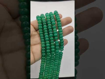 8mm Green Onyx Rondelle Beads Strand Premium Smooth Gemstones for Jewelry Making
