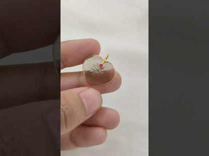 925 Sterling Silver Clear Quartz Heart Pendant with Fancy Pinch Bail Elegant Engraved Crystal Charm for Women- Selling Per Piece