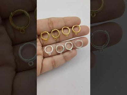 DIY Earring Making Supplies Gold & Silver Plated Single Loop Round Hoop Earrings, Metal Findings for Jewelry Crafting- Selling Per Piece