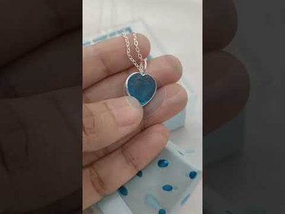 Blue Topaz Gemstone Heart Necklace Hand-Carved Quartz Pendant for Women, Minimalist Love Jewelry Perfect Anniversary Gift- Selling by Necklace