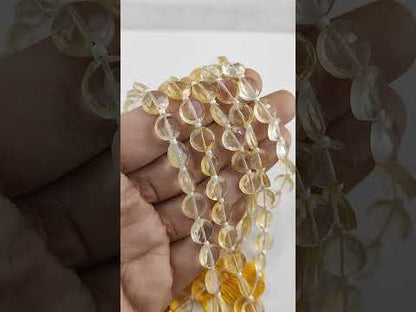 High-Quality Citrine Coin Shape Gemstone Beads for DIY Project