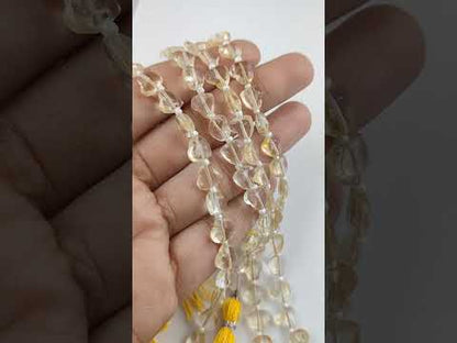 Natural Yellow Citrine Faceted Heart Shaped Gemstone Beads Elegant & Unique Handmade Jewelry