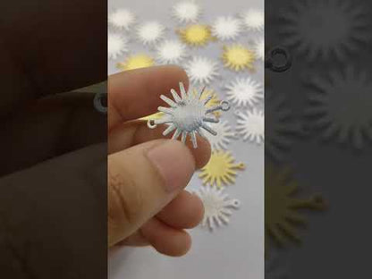 Gold Plated Sun Connector Charm, Sunburst Design for Bracelet Making, Earring Findings & DIY Jewelry Supplies