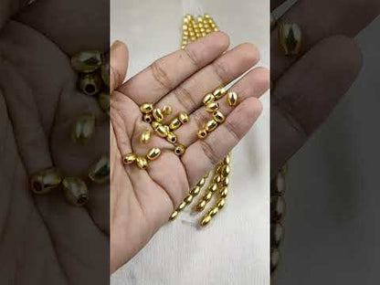 Gold Plated Oval Spacer Beads Brass Nugget Beads for DIY Jewelry Making