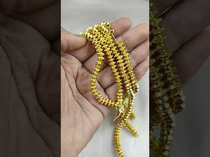 Gold Plated Brass Rondelle Spacer Beads Fancy Nugget Beads for DIY Jewelry Making