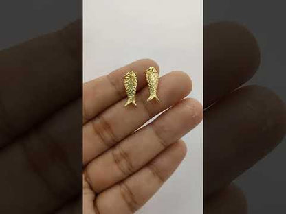 Trendy Gold Fish Pendant Charm Necklace, Anti Tarnish Gold Plated Fish Design, Ocean Inspired Jewelry Gift for Women