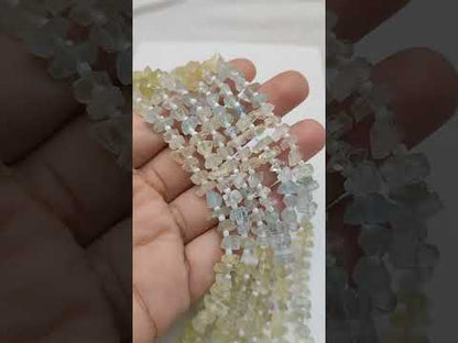 Aquamarine Nugget Chip Beads Light Blue Natural Gemstone Chips for Handmade Necklaces