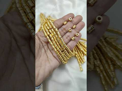 Drum Style Gold Spacer Beads Brass Jewelry Findings for Beadwork & Crafting