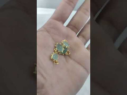 Handcrafted Blue Lace Agate Evil Eye Pendant in Gold Plated 925 Sterling Silver Healing Gemstone Charm – Selling Per Piece